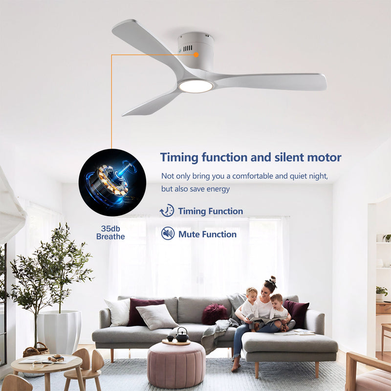 52 Inch Mounting Type Solid Wood Ceiling Fan With Light Kit by HouseOfZazla