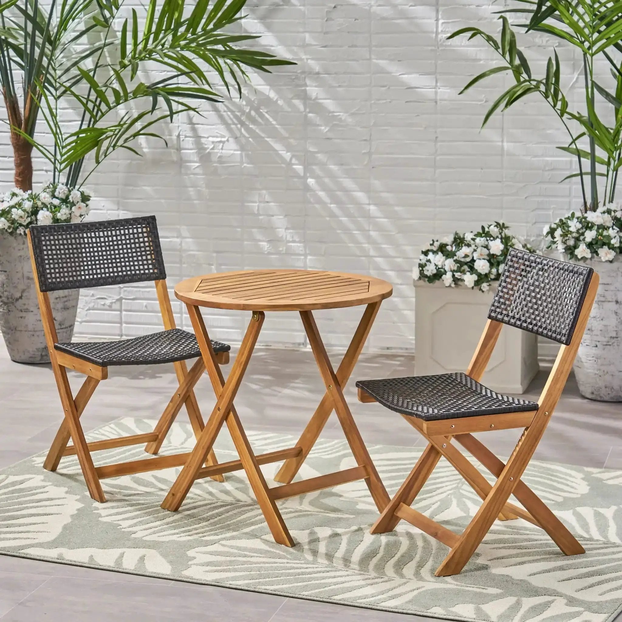 Ever Outdoor Dining Set with Dining Table and 2 Chairs by HouseOfZazla
