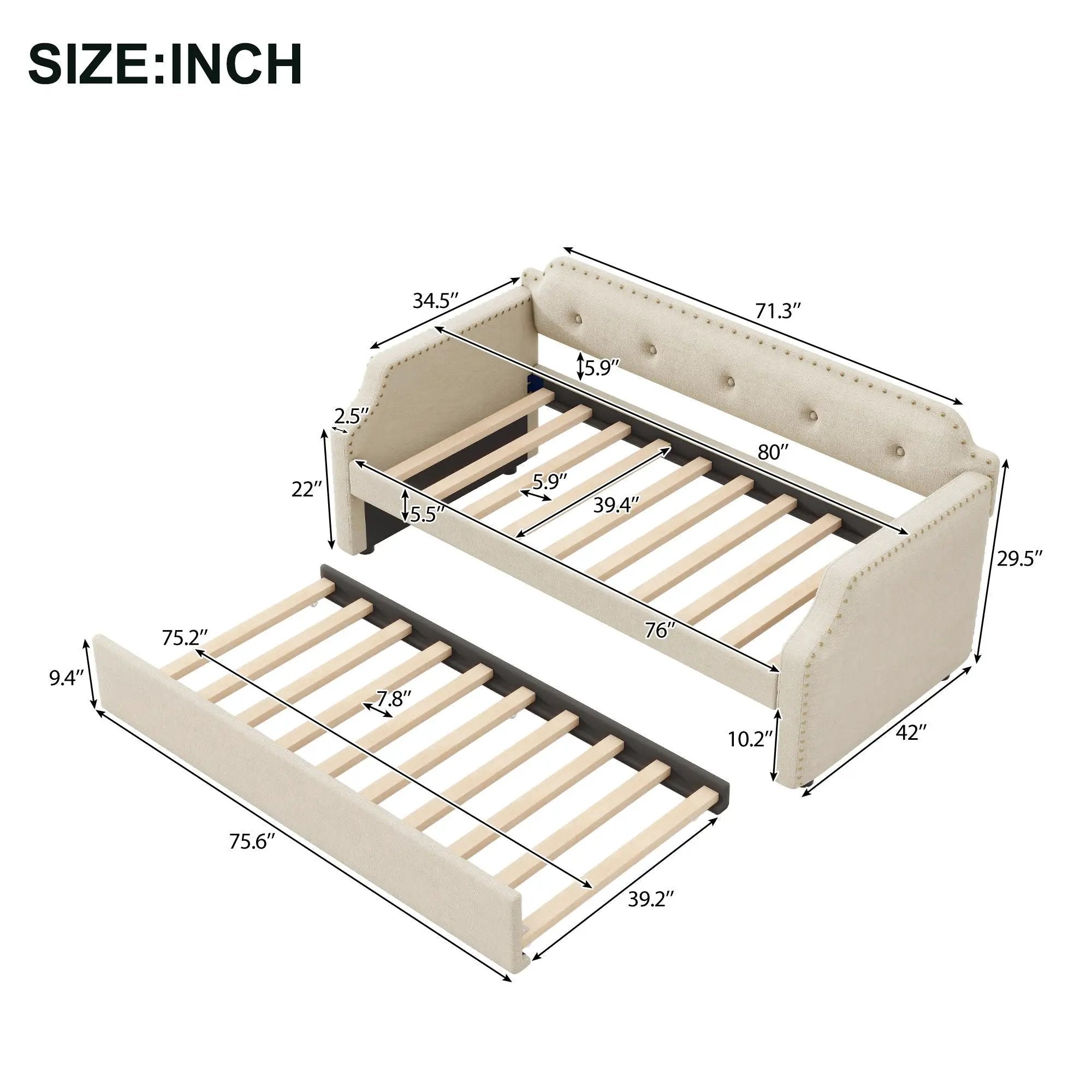 Upholstered Daybed With Trundle by Unique Piece Furniture
