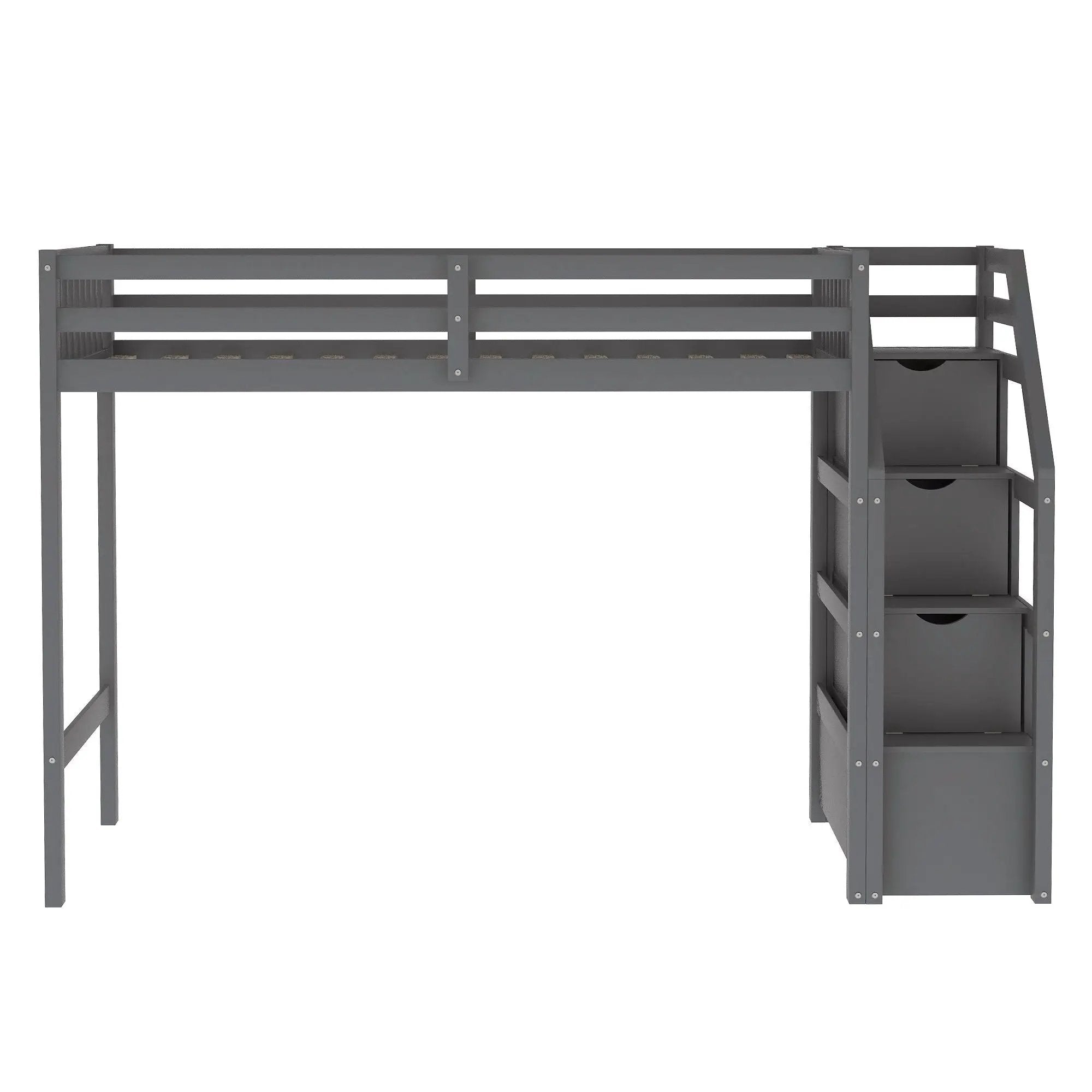 Loft Bed With Staircase And Storage