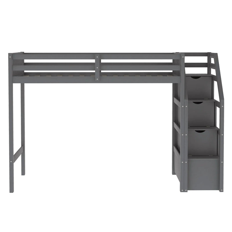 Loft Bed With Staircase And Storage