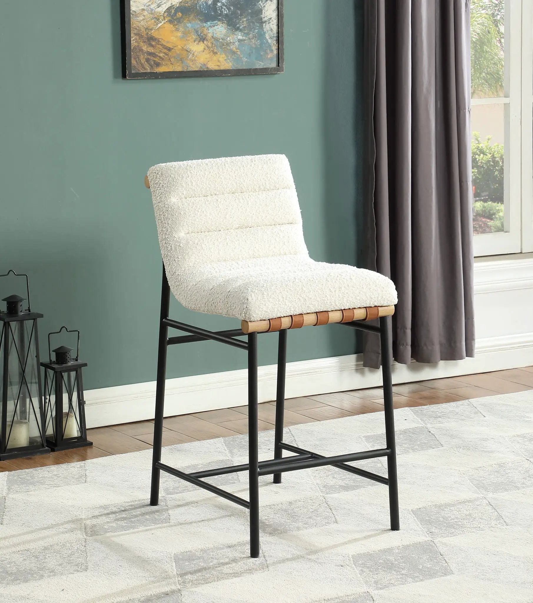 Lahni - 17" Boucle Fabric Counter Height Chair by Unique Piece Furniture