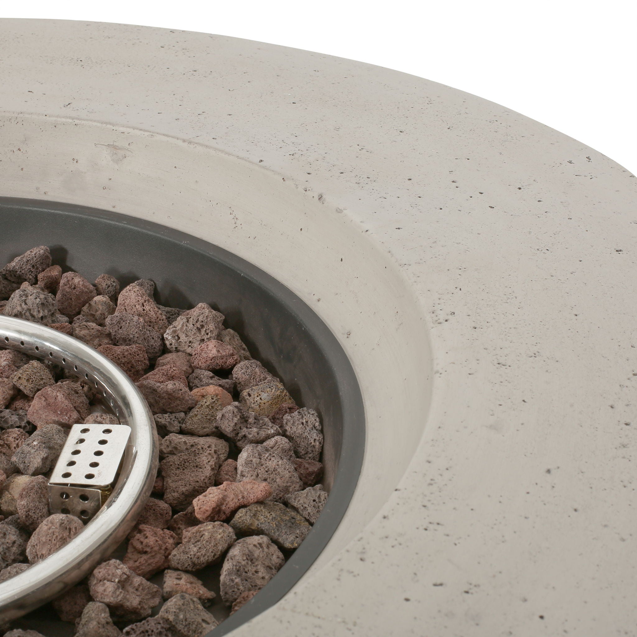 Modern Lightweight Concrete Outdoor Circular Fire Pit 50,000 BTU by HouseOfZazla