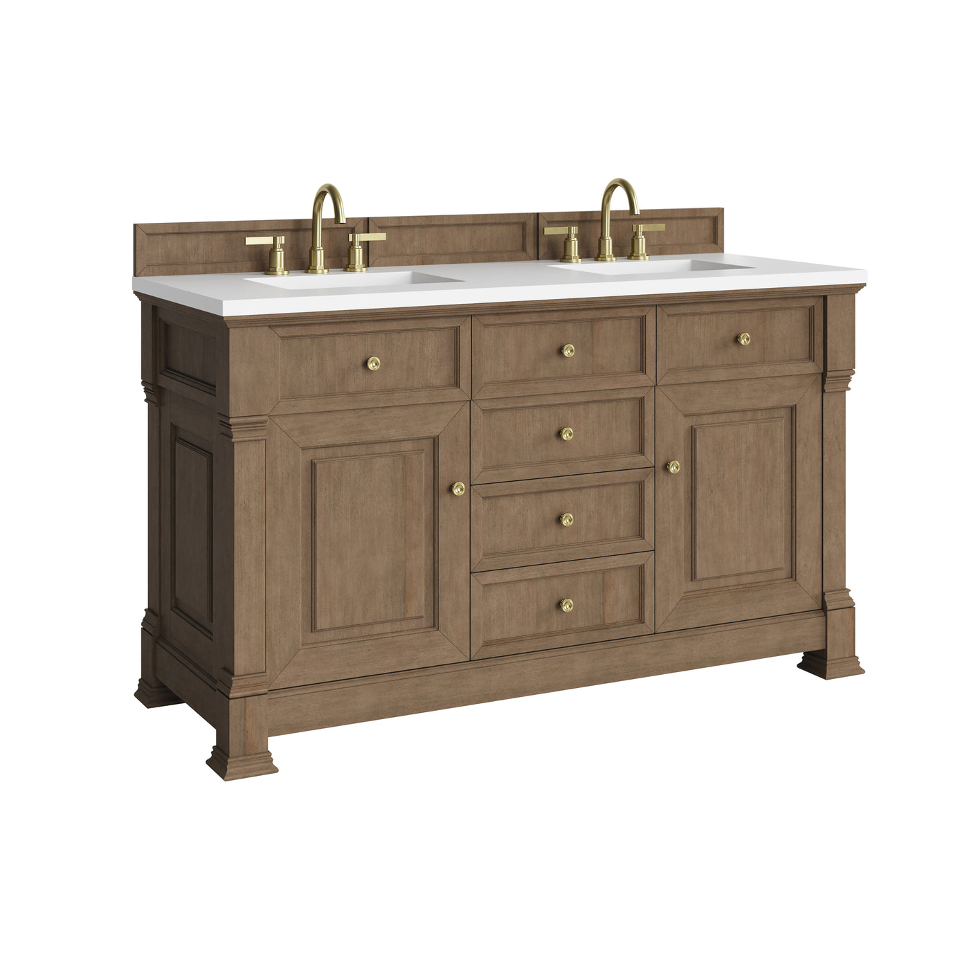 James Martin Brookfield 60" Double Bathroom Vanity, Pecan, view 29