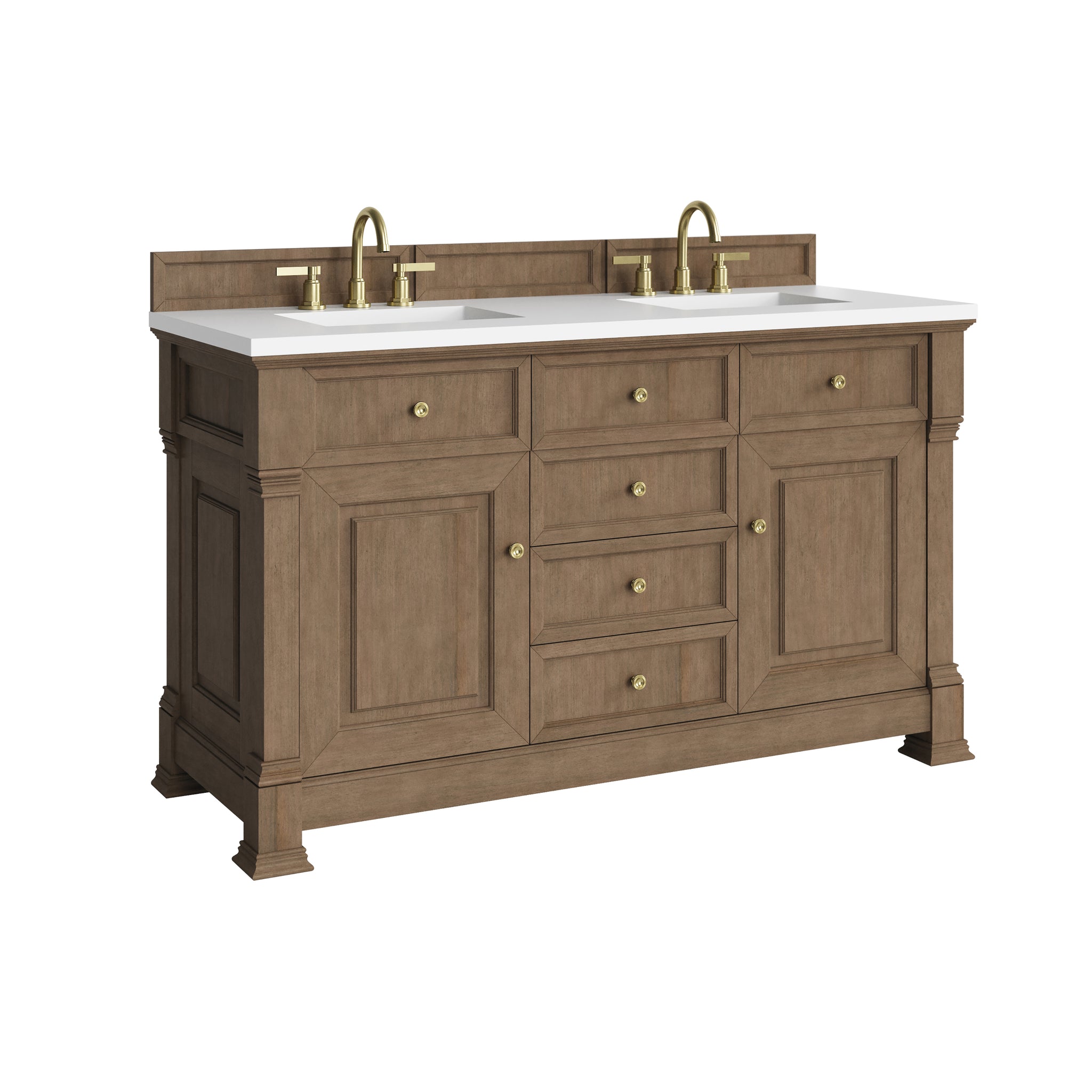 James Martin Brookfield 60" Double Bathroom Vanity, Pecan, view 29