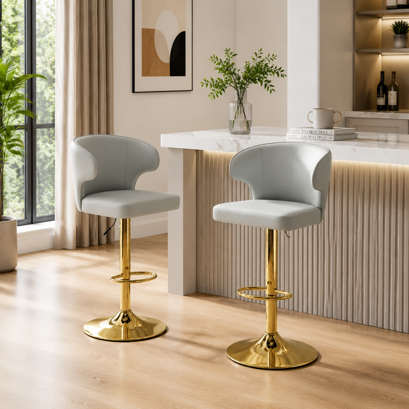 Modern Rotating Adjustable Bar Chair Set - Grey by HouseOfZazla
