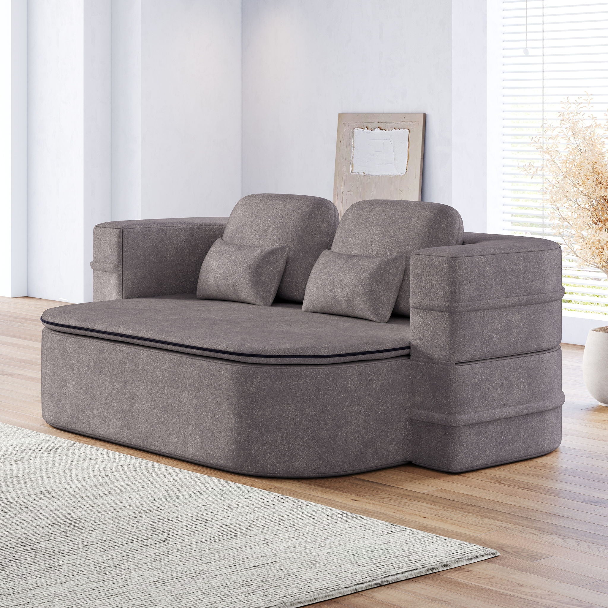 2 In 1 Foldable Sofa Bed With Multi Functional Blanket, Floor Lounge Sofa by HouseOfZazla