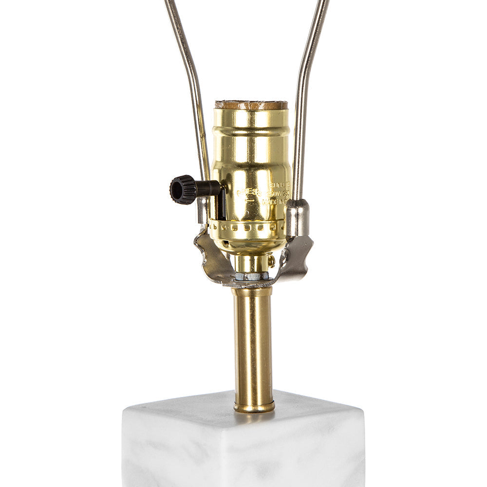 D15x30' Table Lamp with White Marble and Brass Frame by HouseOfZazla
