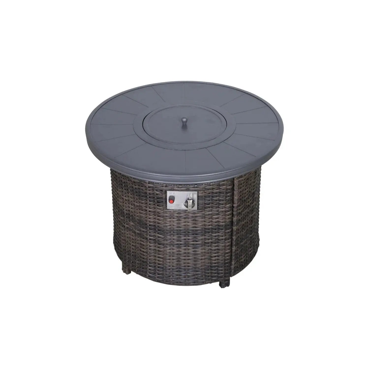 Rattan Patio Set With Comfortable Cushions And Fire Pit by Unique Piece Furniture