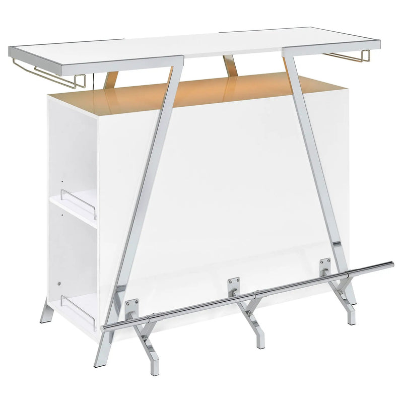 Araceli Freestanding LED Home Bar Cabinet White High Gloss by Unique Piece Furniture