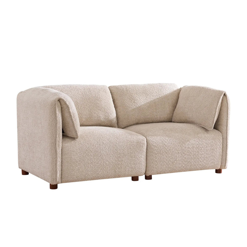 Aura 126 in. 5-Piece L Shaped Boucle Modular Sectional Sofa by HouseOfZazla