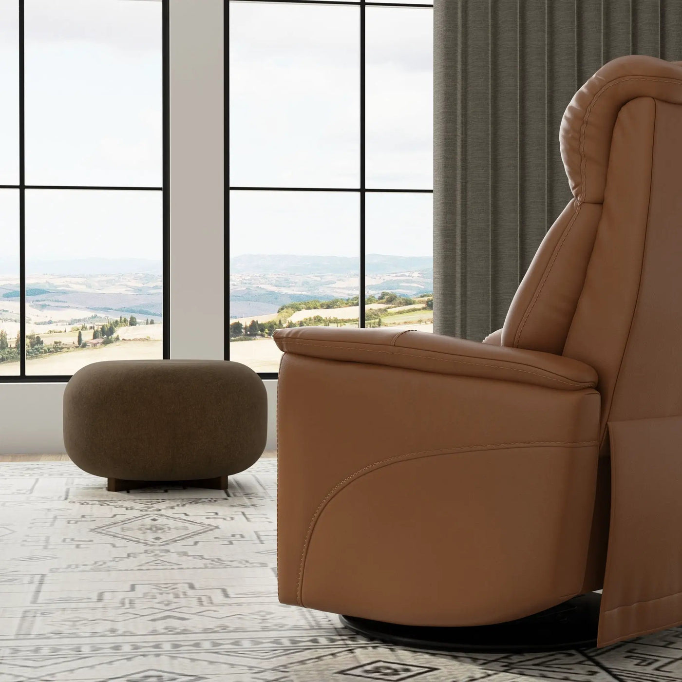 Bentley - Swivel Glider Recliner With Manual Adjustable Headrest & Footrest by HouseOfZazla