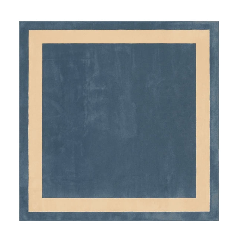 Blue and Cream Square Rug 10x10 ft, Large Square Carpet by Jewel Rugs