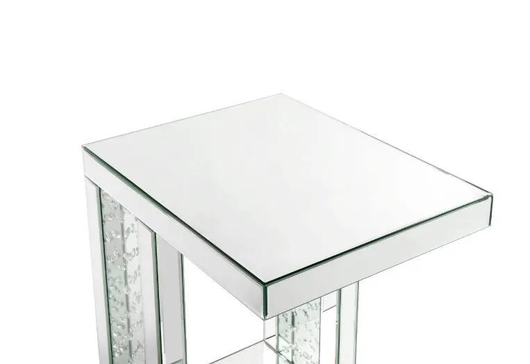 Nysa - 24" Accent Table - Mirrored & Faux Crystals Inlay by Unique Piece Furniture