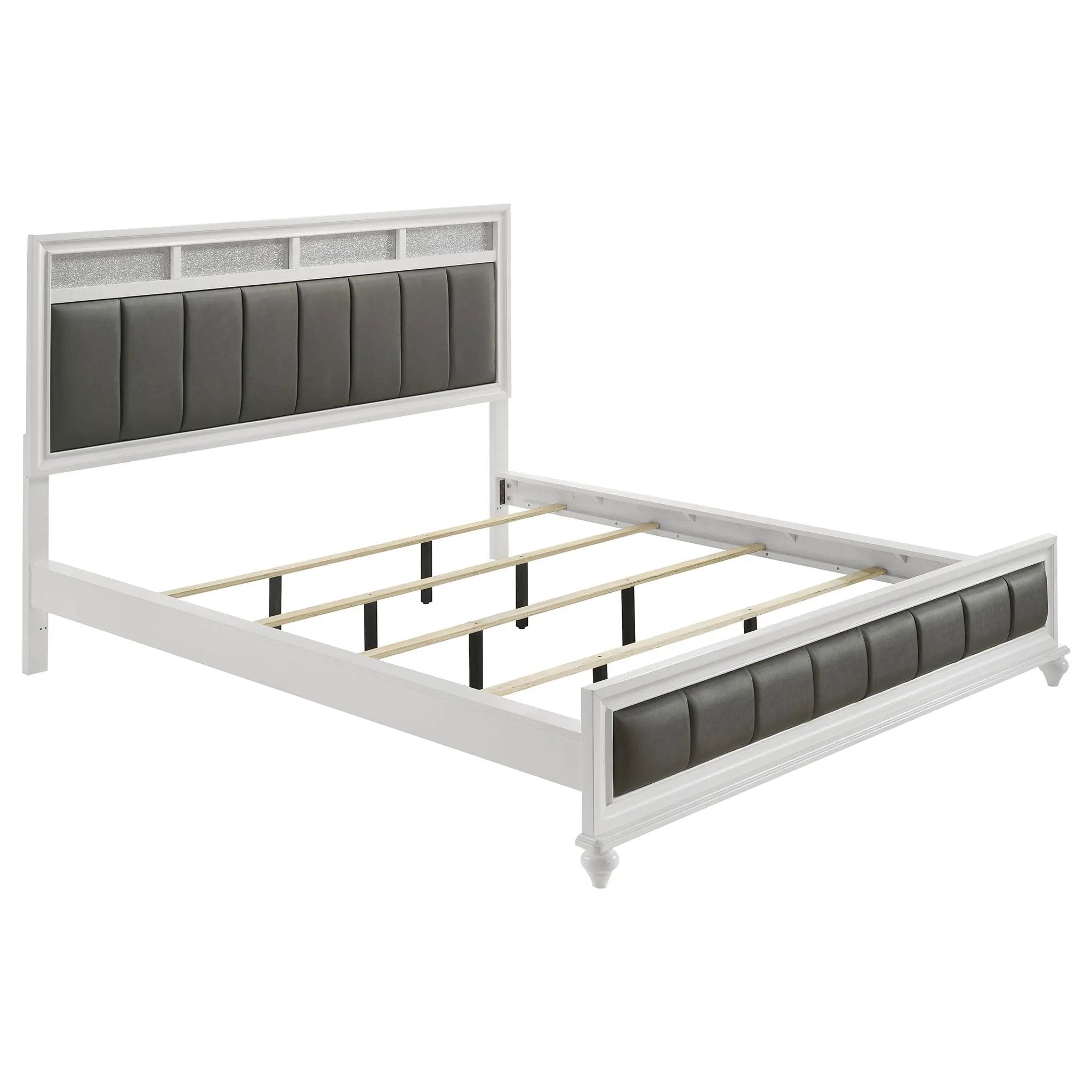 Barzini Wood California King Panel Bed White by Unique Piece Furniture