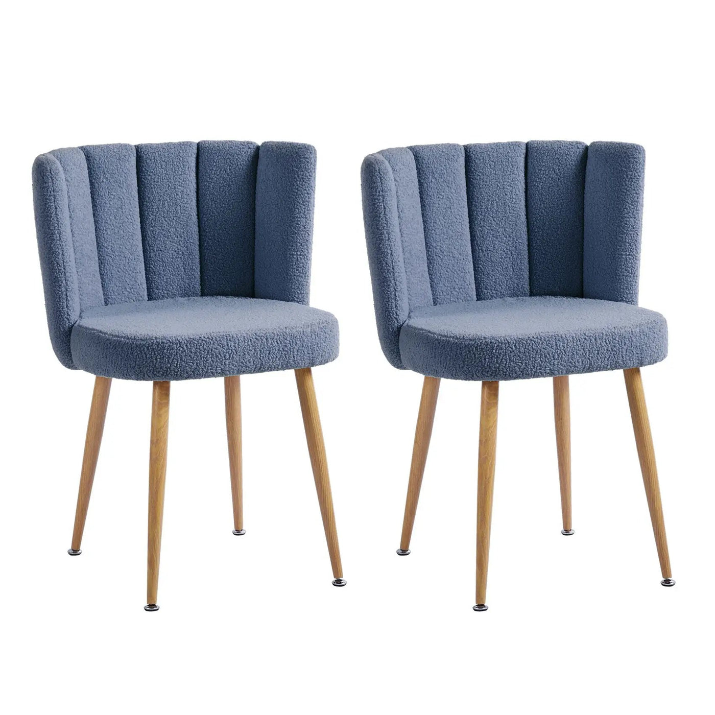 Modern Dining Chair (Set of 2) With Iron Tube Wood Color Legs, Shorthair Cushions And Comfortable Backrest, Suitable For Dining Room, Living Room, Cafe, Simple Structure by Unique Piece Furniture