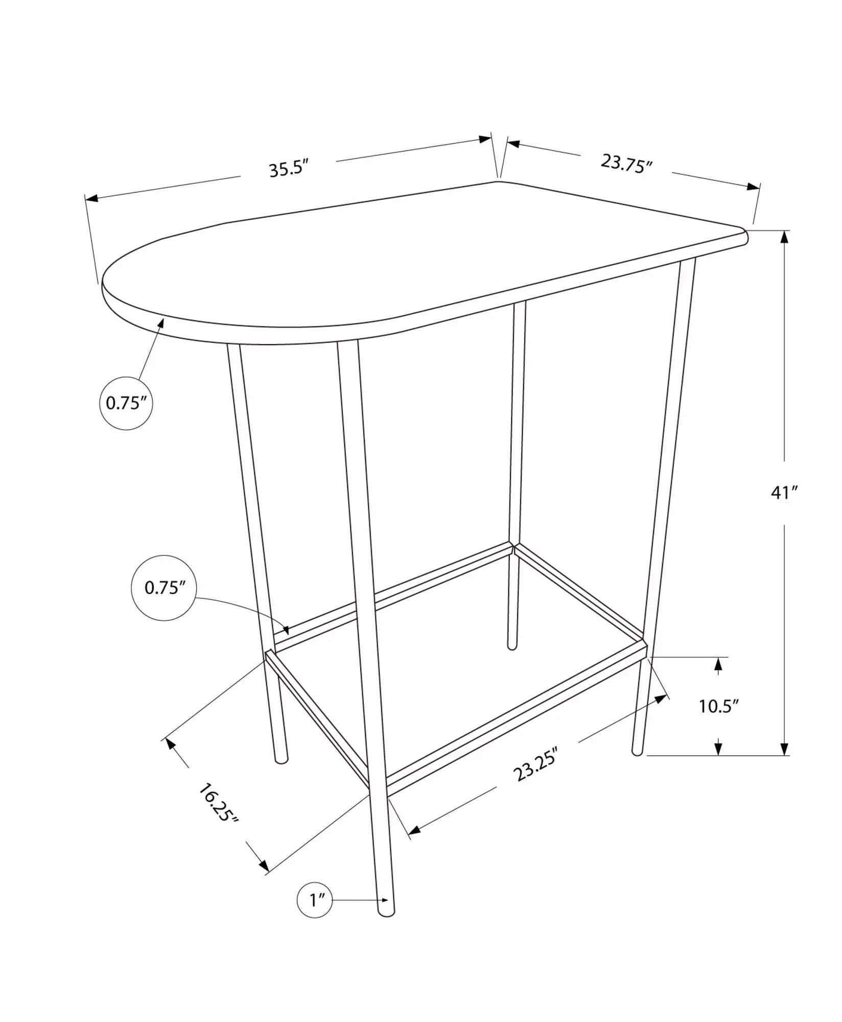 Home Bar Table With Bar Height Small Rectangular For Kitchen by HouseOfZazla
