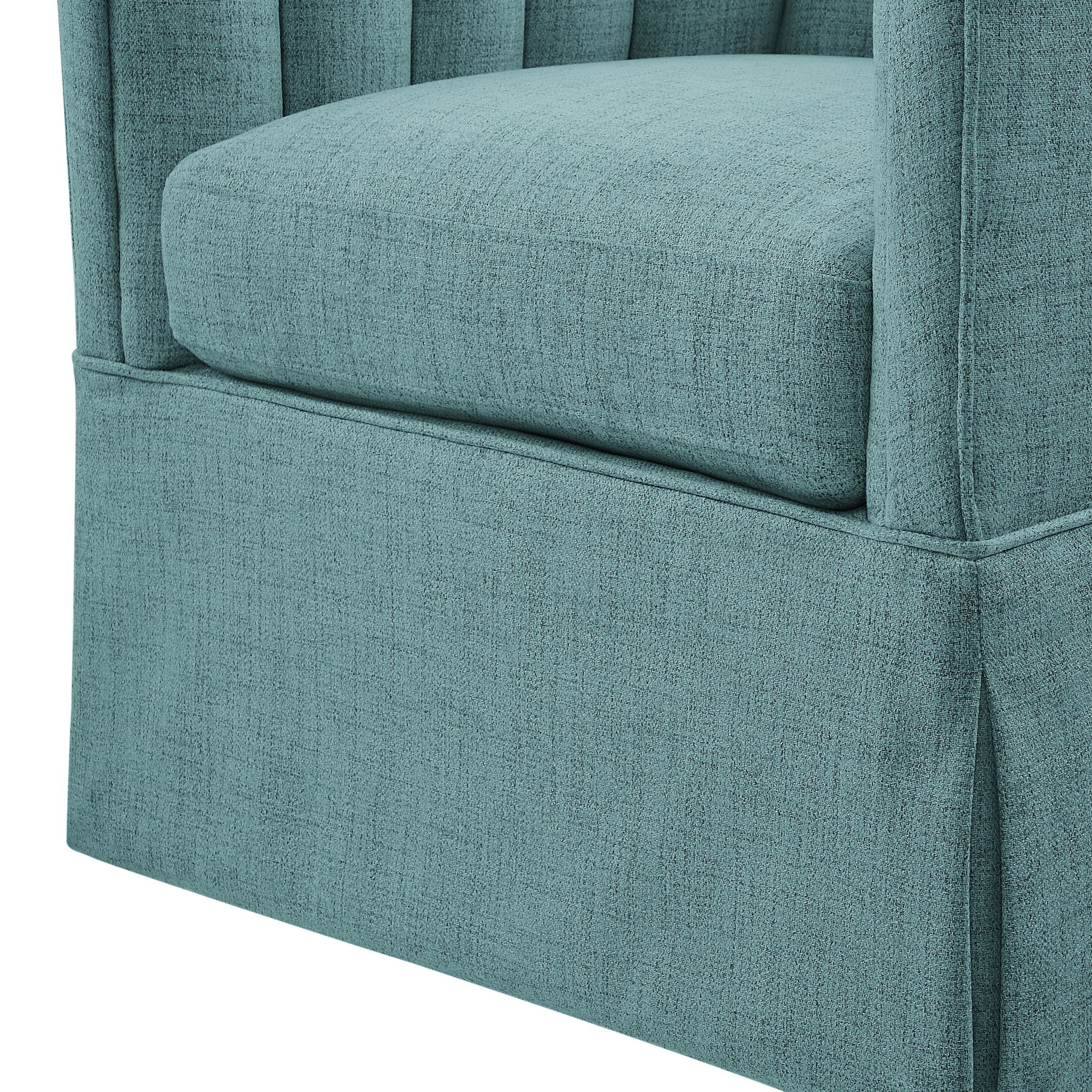Solitude - Skirted Swivel Accent Chair With Hemp Like by HouseOfZazla