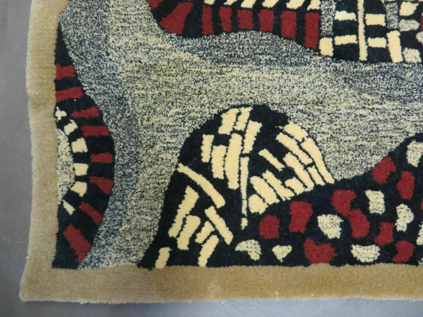 3' X 4' Vintage Hand Crafted Israel Wool Rug Carpet Wall Hanging Signed Hebrew by Jewel Rugs