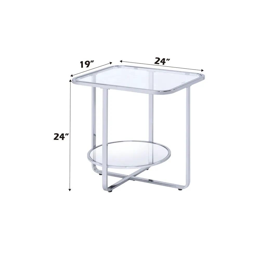 Hollo - End Table - Glass & Chrome by Unique Piece Furniture