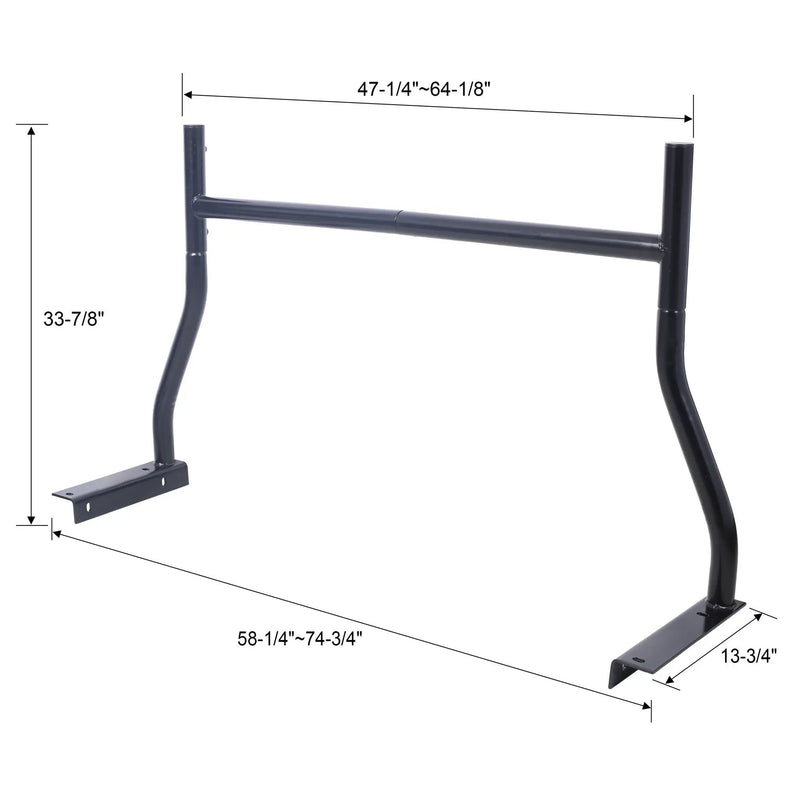 Universal Pick-Up Truck Rack 650 Lbs Adjustable Fit 2 Bars Utility Ladder Truck Cargo Rack - Black by HouseOfZazla