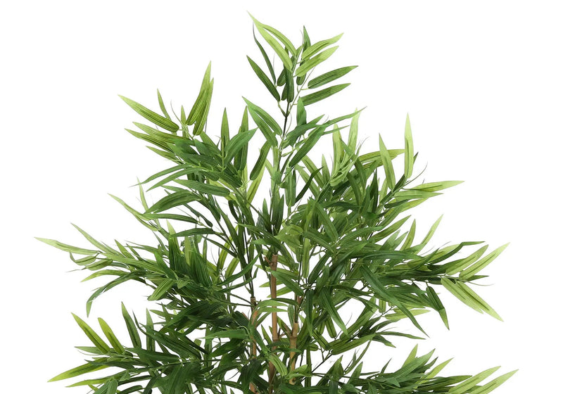 50" Tall, Artificial Plant, Bamboo Tree, Indoor, Faux, Fake, Floor, Greenery, Potted, Decorative - Green / Black by Unique Piece Furniture