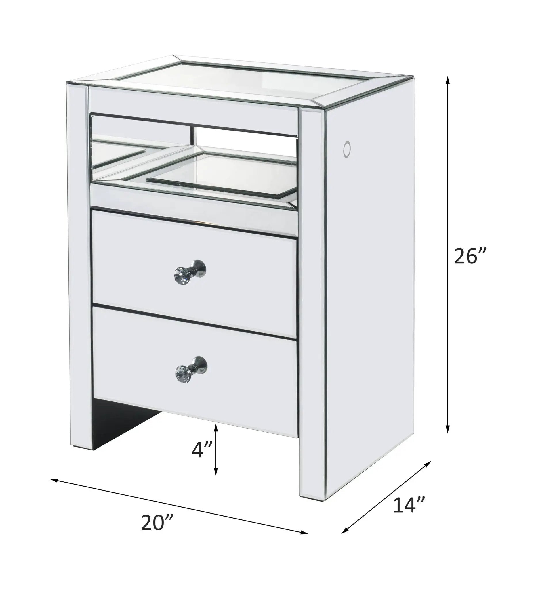 Dominic - Accent Table With LED - Mirrored by Unique Piece Furniture