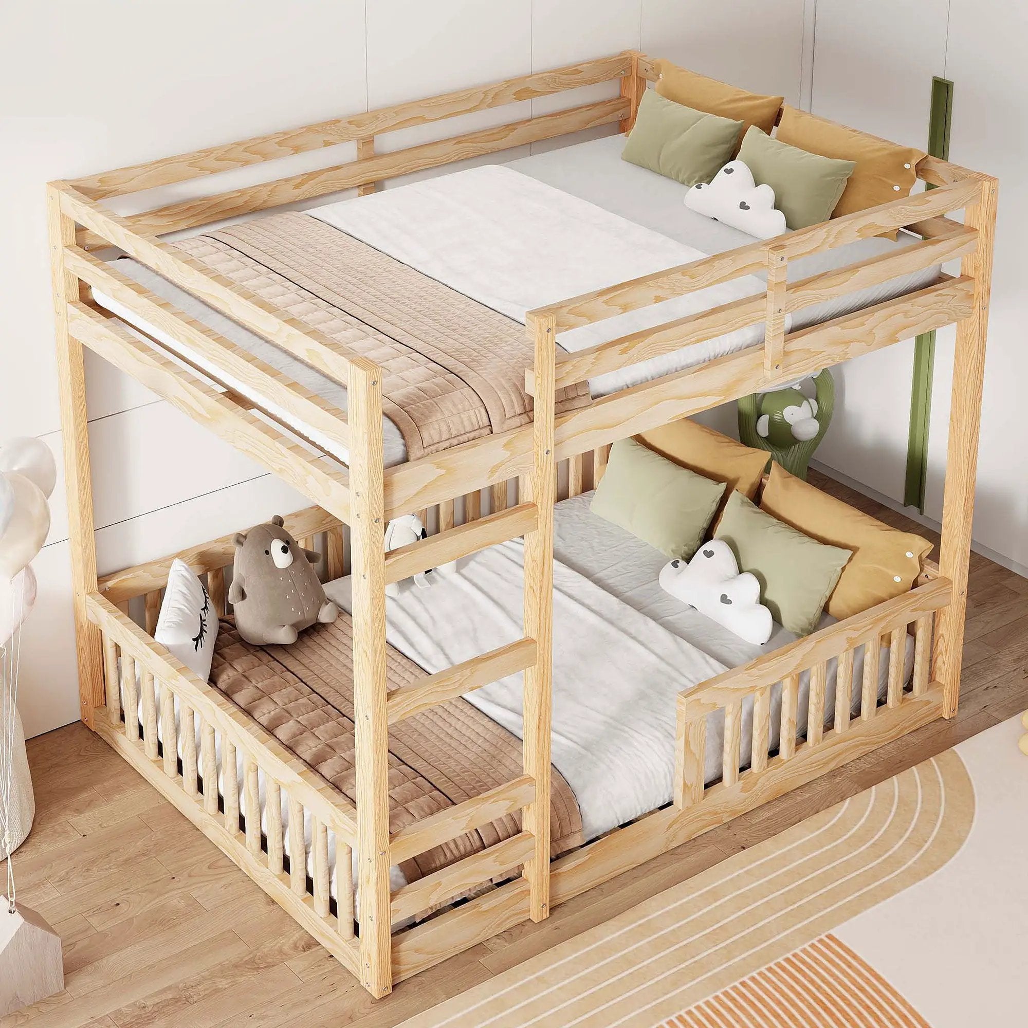 Stylish Bunk Bed With Ladder And Guardrails by HouseOfZazla