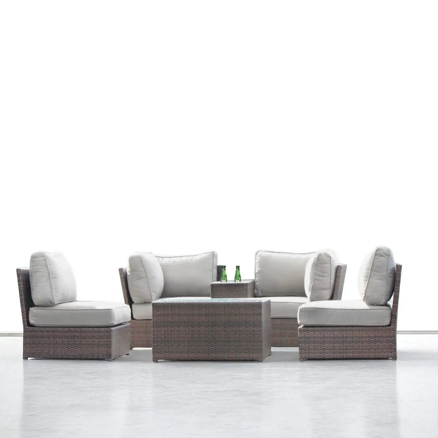 Comfortable Modern Patio Rattan Sectional Set With Cushions by HouseOfZazla