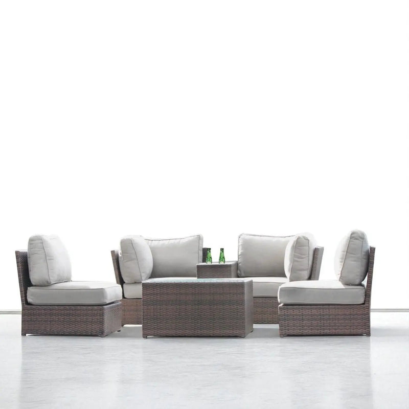 Comfortable Modern Patio Rattan Sectional Set With Cushions by HouseOfZazla