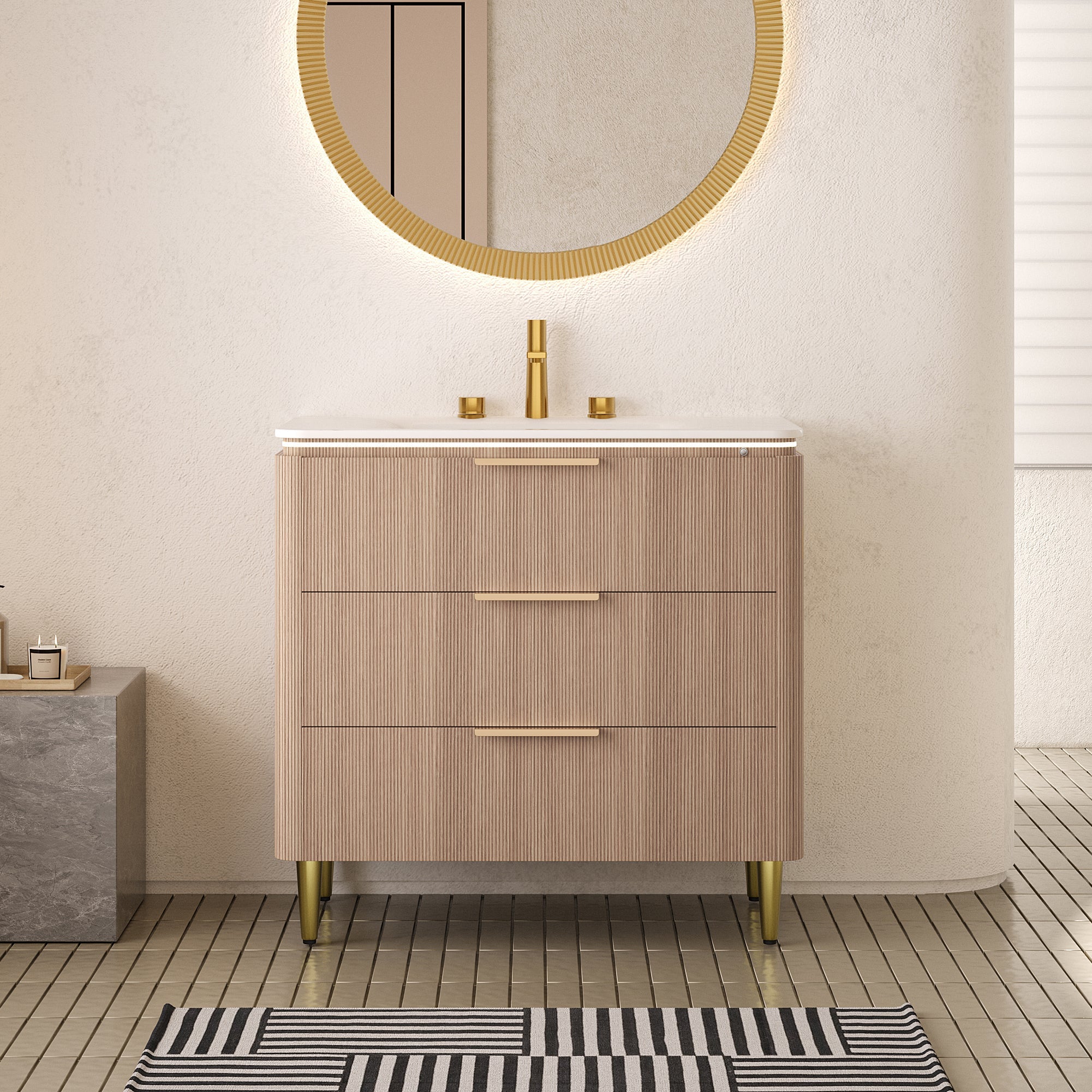 Amara 36'' Bathroom Vanity & Sink, Carrara by HouseOfZazla