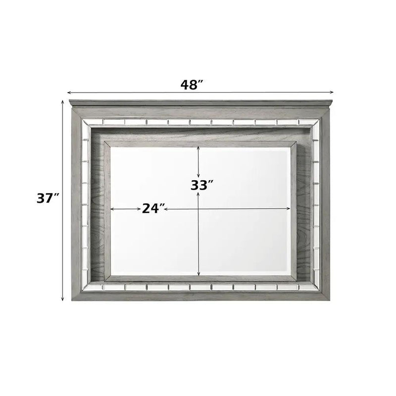 Antares - Mirror With LED - Light Gray Oak by Unique Piece Furniture