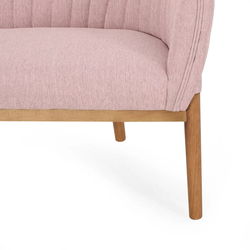 Mid Century Modern Loveseat With Channel Stitched Backrest by HouseOfZazla