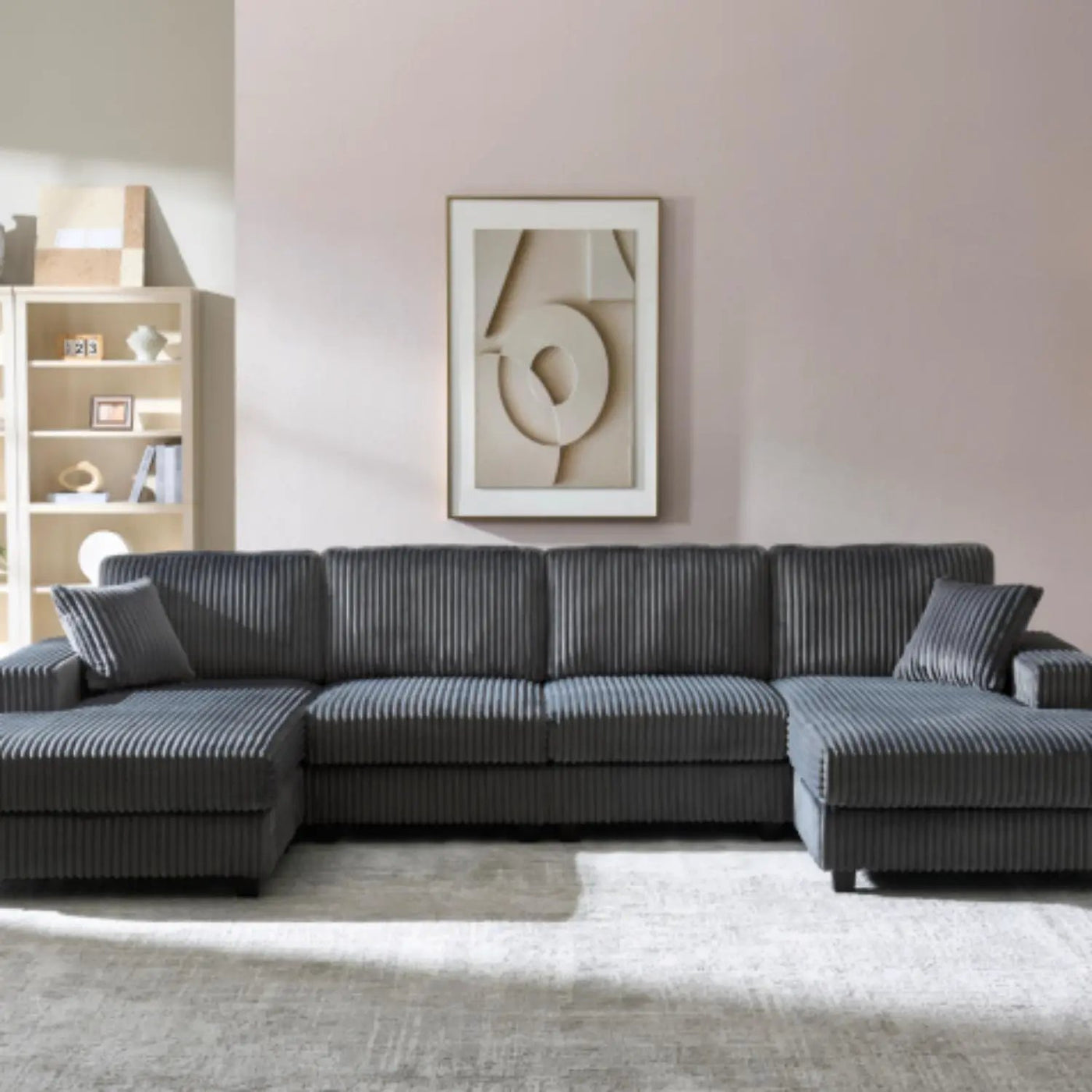 U-Shaped Convertible Sofa, 4 Seater Large Living Room Lounge by HouseOfZazla