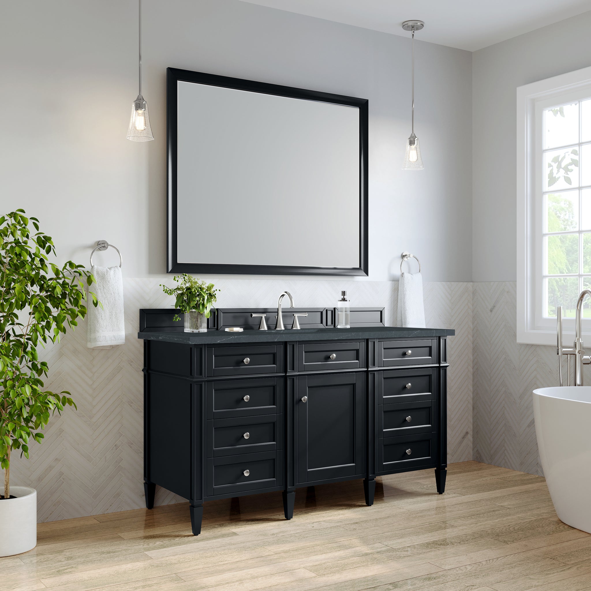 James Martin Brittany 60" Single Bathroom Vanity, Black Onyx, view 29