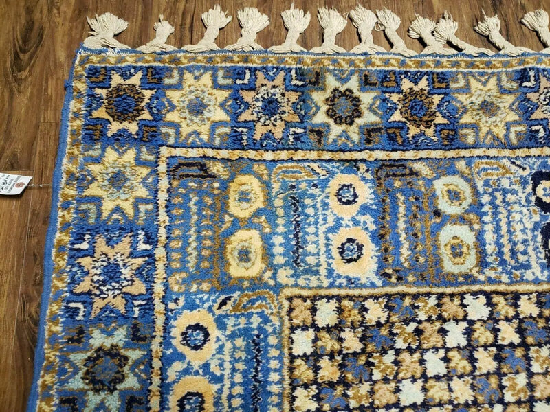 7' X 10' 5" Handmade Moroccan Urban Rabat Wool Carpet Blue Area Rug by Jewel Rugs
