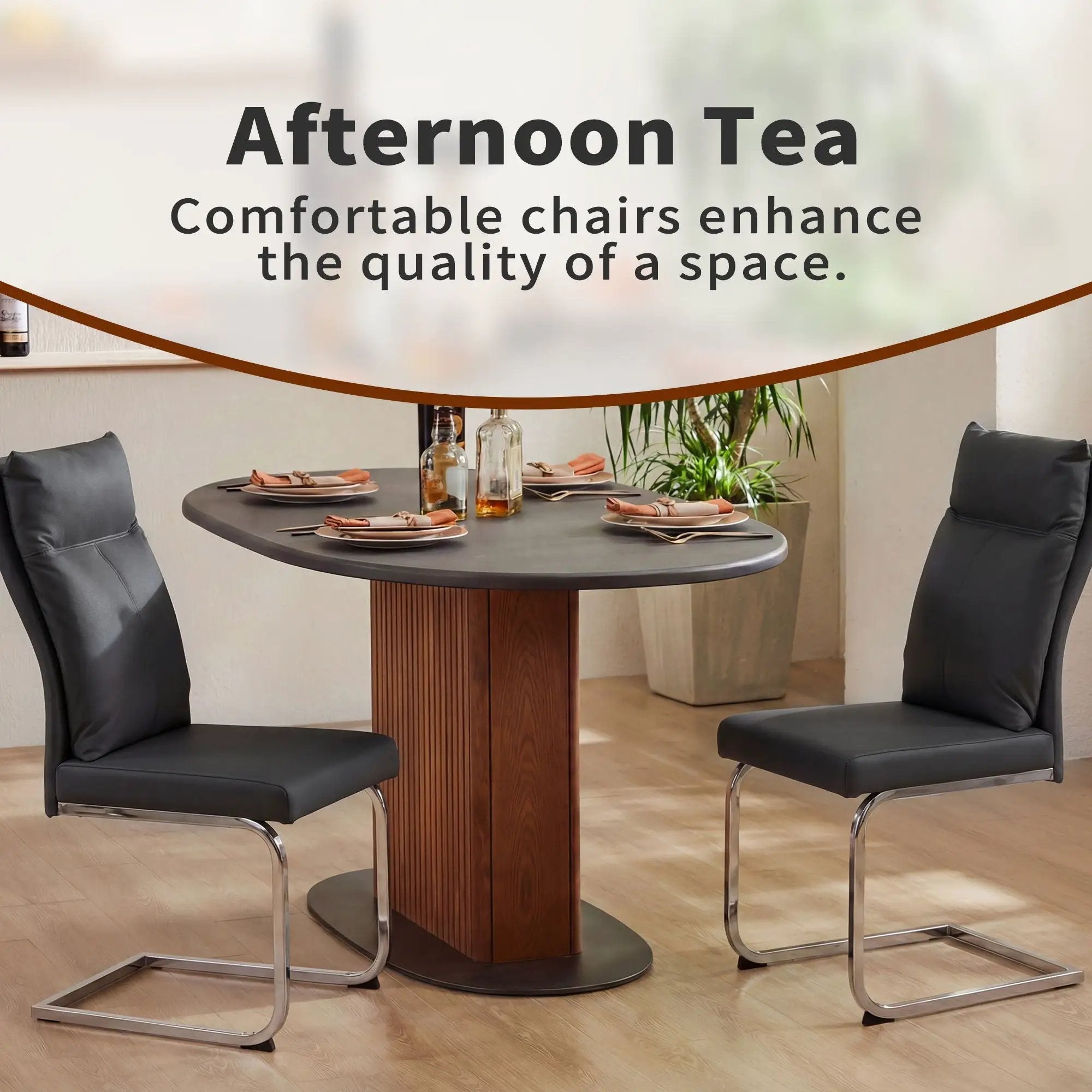 Modern Dining Chair SetWith Soft Cushion Backrest (2 Pieces) by HouseOfZazla