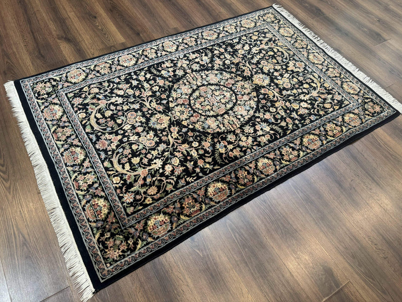 Sino Persian Rug 4x6, Very Fine 260 KPSI, Floral Medallion, Hand Knotted Wool Carpet by Jewel Rugs