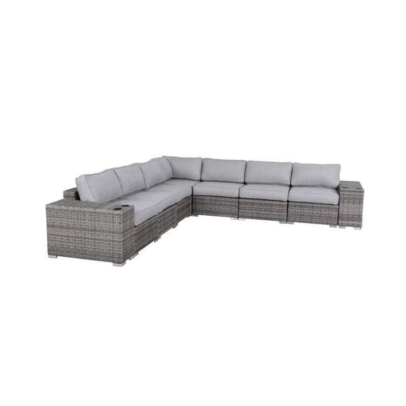 Minnesota - 9 Piece Sectional Sofa Set With Cushions - Gray Mix by HouseOfZazla