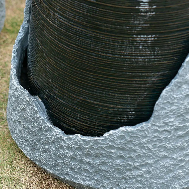 Indoor Outdoor Water Fountain, Unique Broken Urn Fountain Chic Dynamic Modern Design With Light For Garden by Unique Piece Furniture