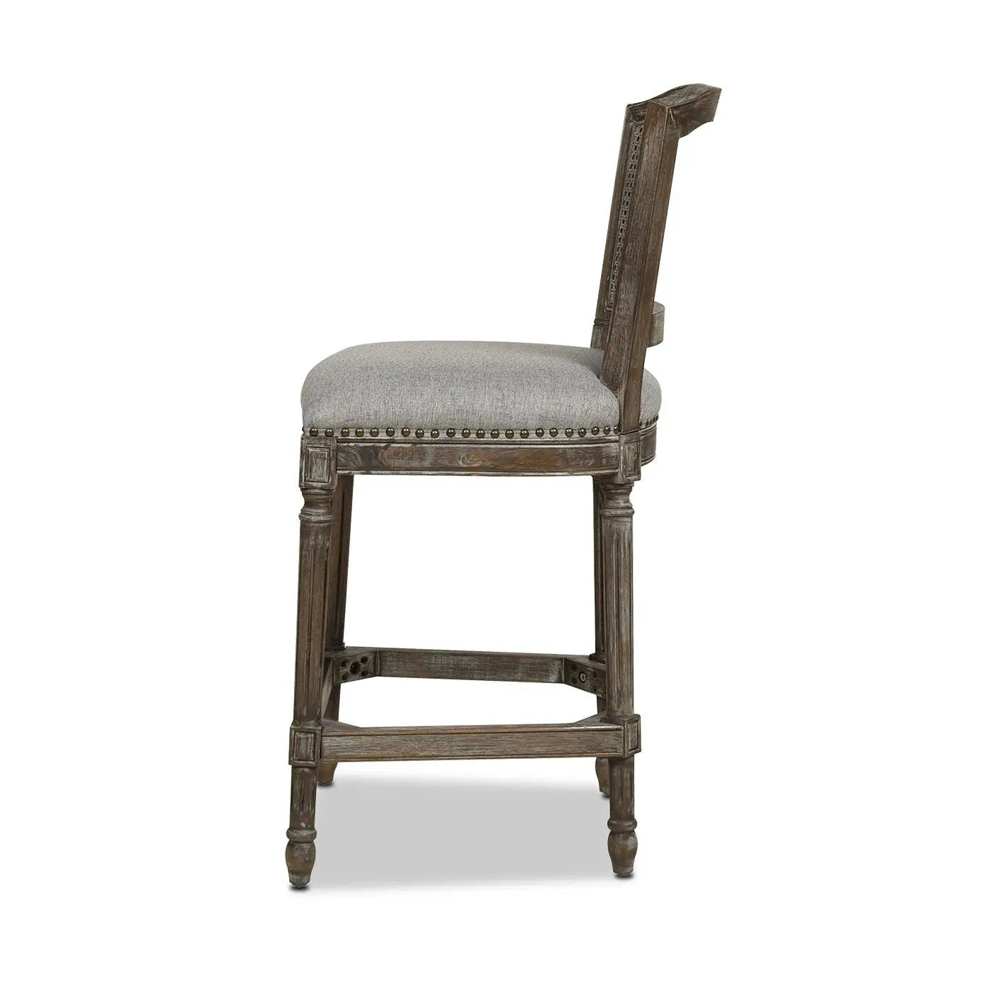 Triomphe - Rattan Wicker High Back Armless Counter Bar Stool by HouseOfZazla