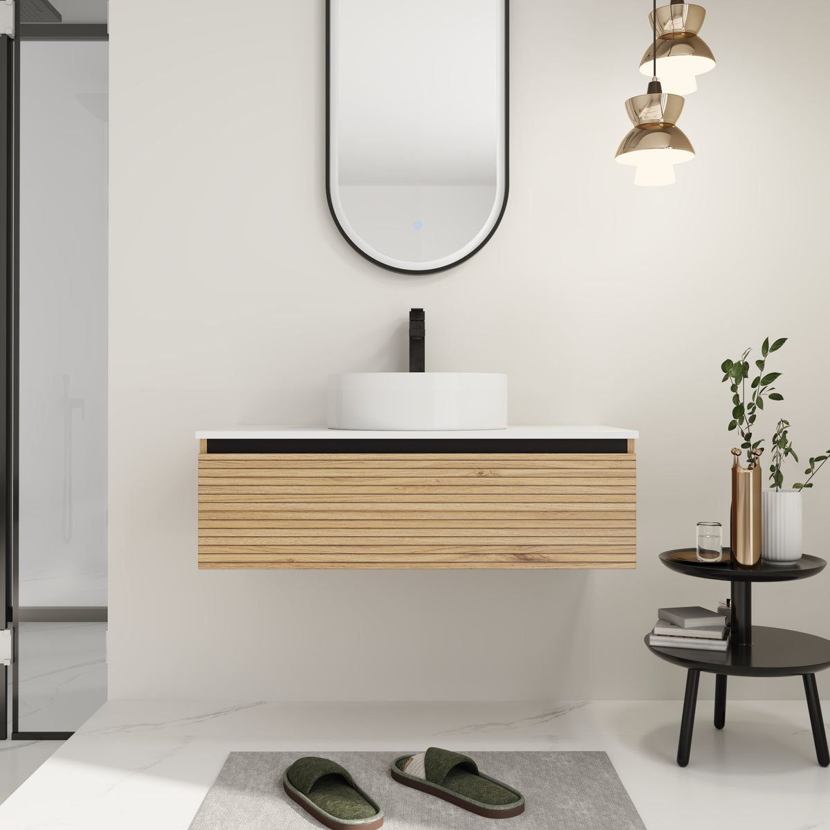 36'' Wall Mounted Bathroom Vanity with Resin Sink, photo 2 of 10