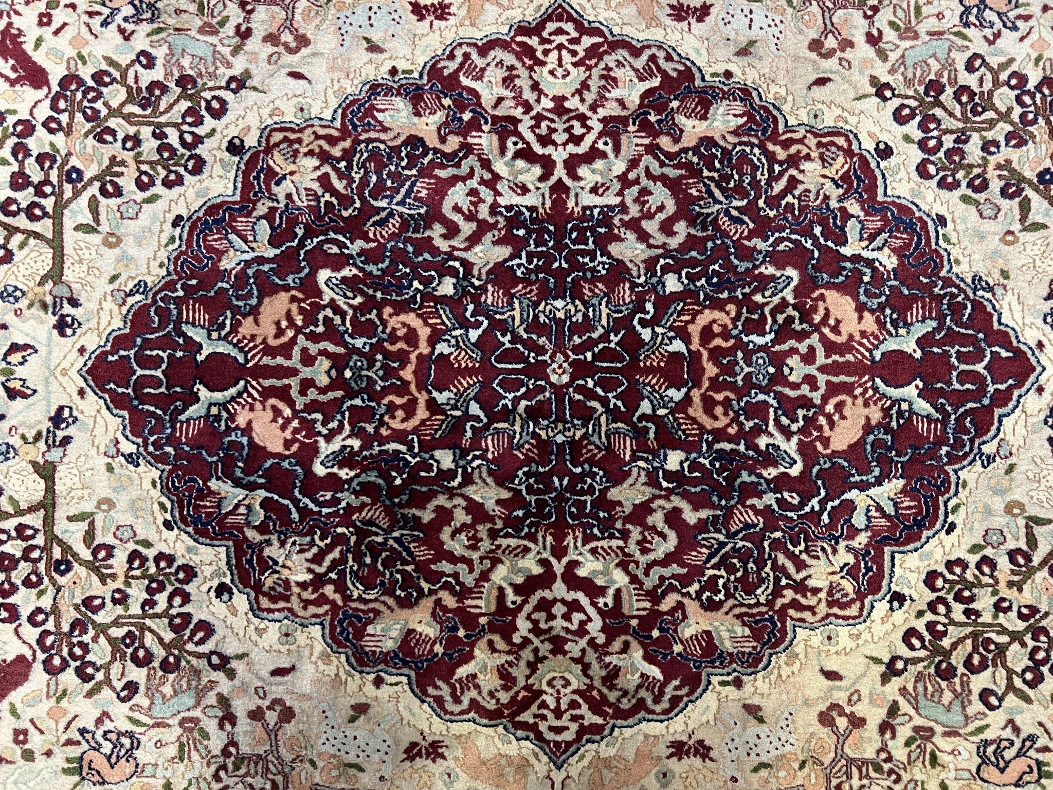Rare Antique Indian Agra Rug, Early 20th Century Indian Carpet, Animal and Angel Motifs, Hunting Scene, Collectible Oriental Carpet, Wow by Jewel Rugs