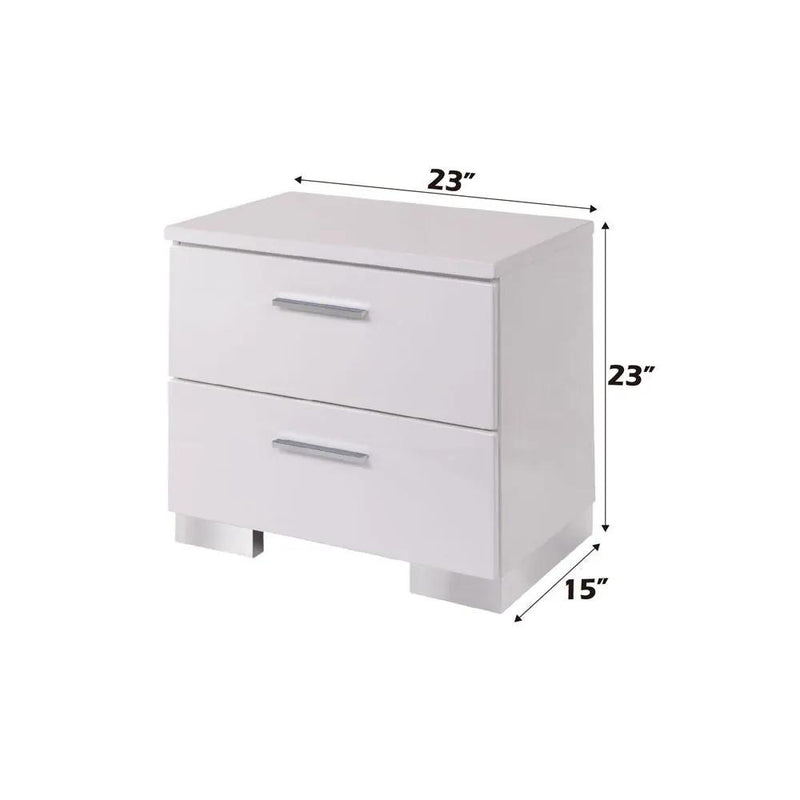 Lorimar - Nightstand - White & Chrome Leg by Unique Piece Furniture