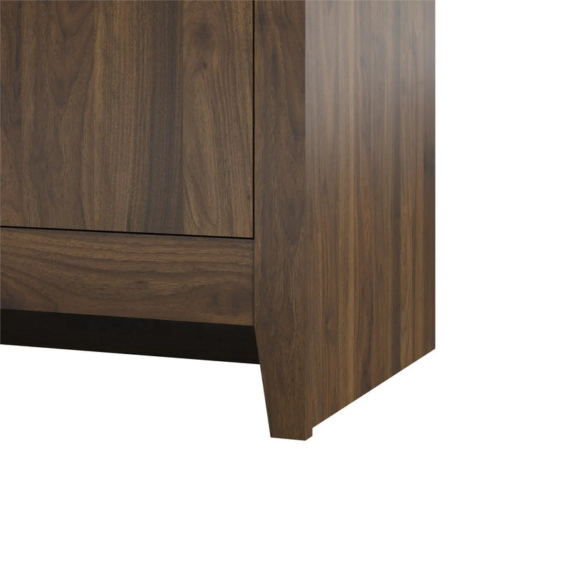 TV Stand For TVs Up To 65" With Open Shelves And Storage Cabinets - Walnut by Unique Piece Furniture
