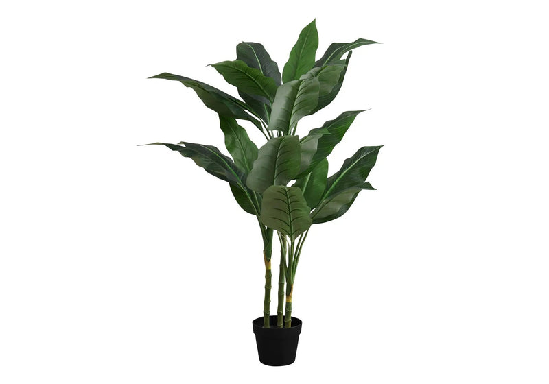 42" Tall, Artificial Plant, Evergreen Tree, Indoor, Faux, Fake, Floor, Greenery, Potted, Decorative - Green / Black by Unique Piece Furniture