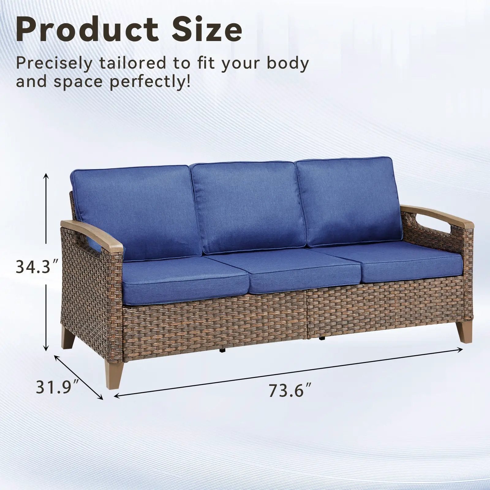73.6" Wide Outdoor Wicker Patio Sofa by HouseOfZazla