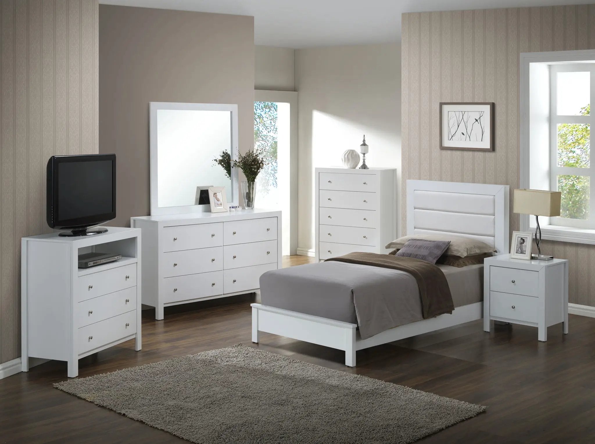 Transitional Modern Design Bed by Unique Piece Furniture