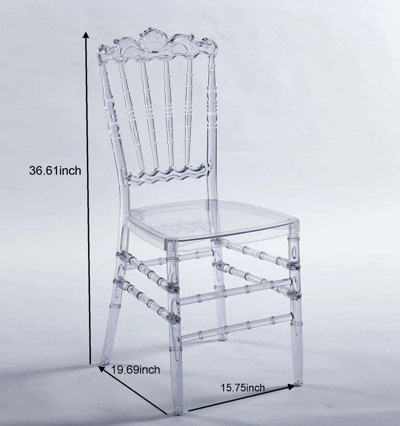 Dining Chair With Plastic Seat, Welding Chair (Set of 4) - Transparent by HouseOfZazla