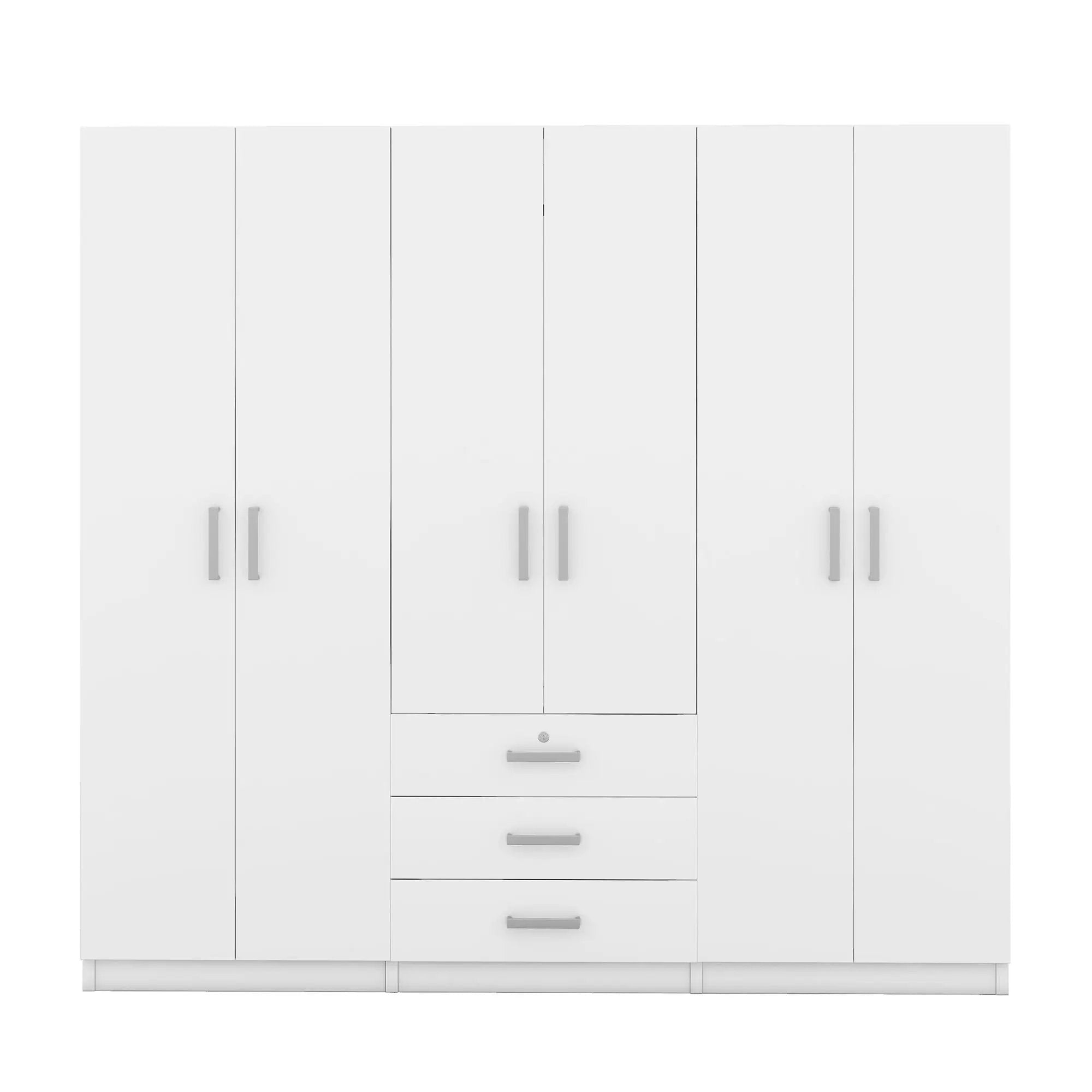 6 Doors Wardrobe Storage For Bedroom, With Big Drawers by HouseOfZazla